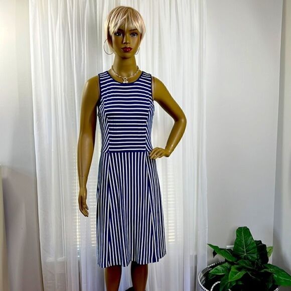 Banana Republic Sleeveless Stripe Dress Size 10 - Picture 1 of 7